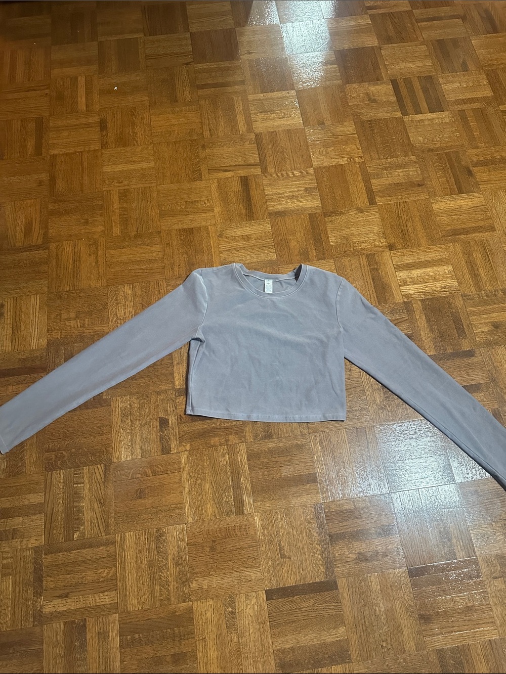 Alo Yoga Long-Sleeve Cropped Top - Light grey
